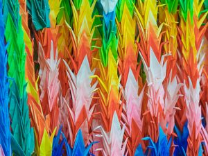 Preview wallpaper origami, multi-color, cranes