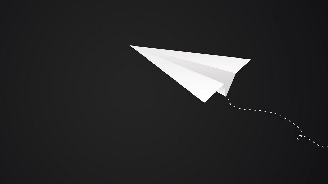 1280x720 Wallpaper origami, plane, art, paper, minimalism
