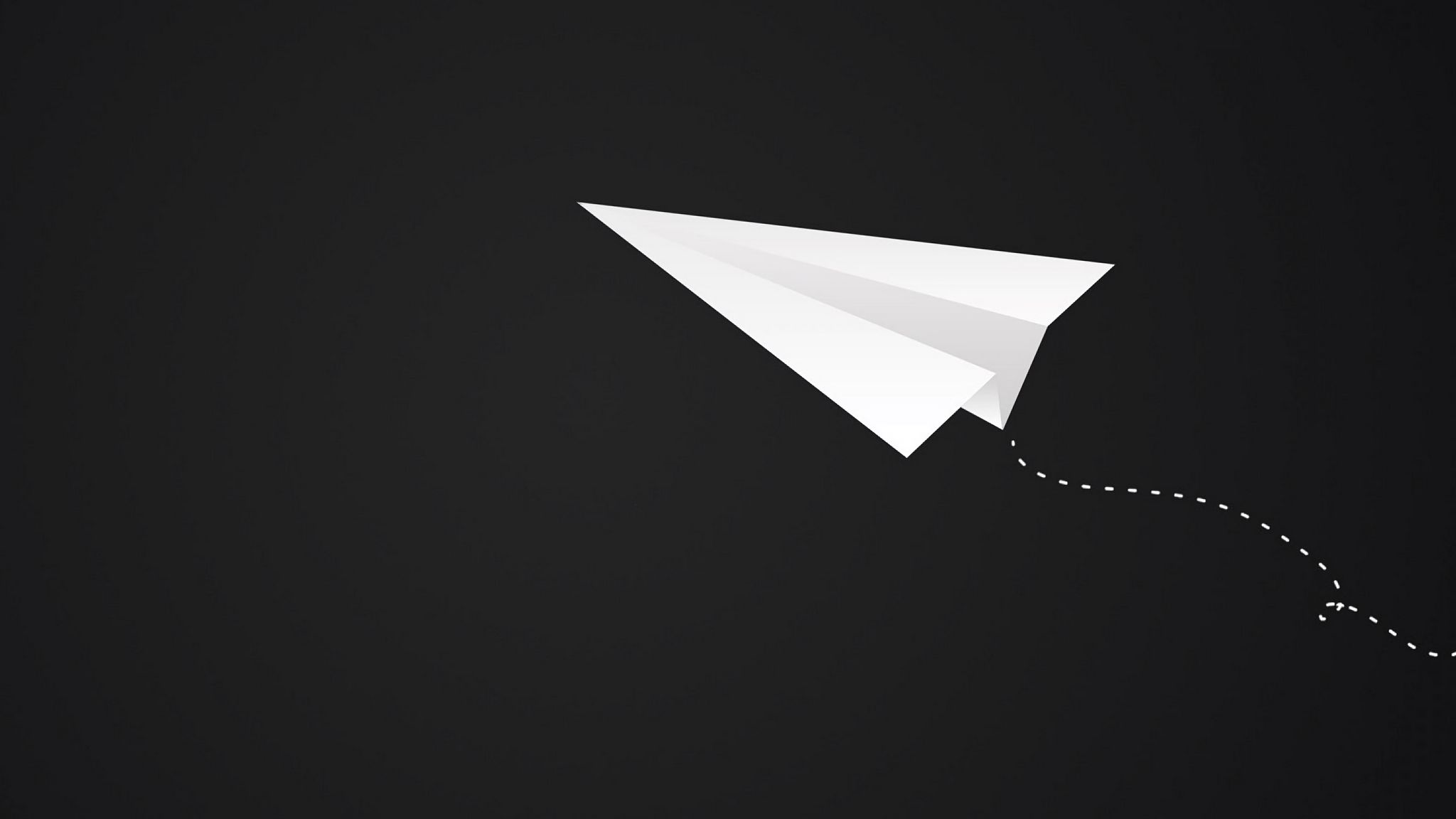 2048x1152 Wallpaper origami, plane, art, paper, minimalism