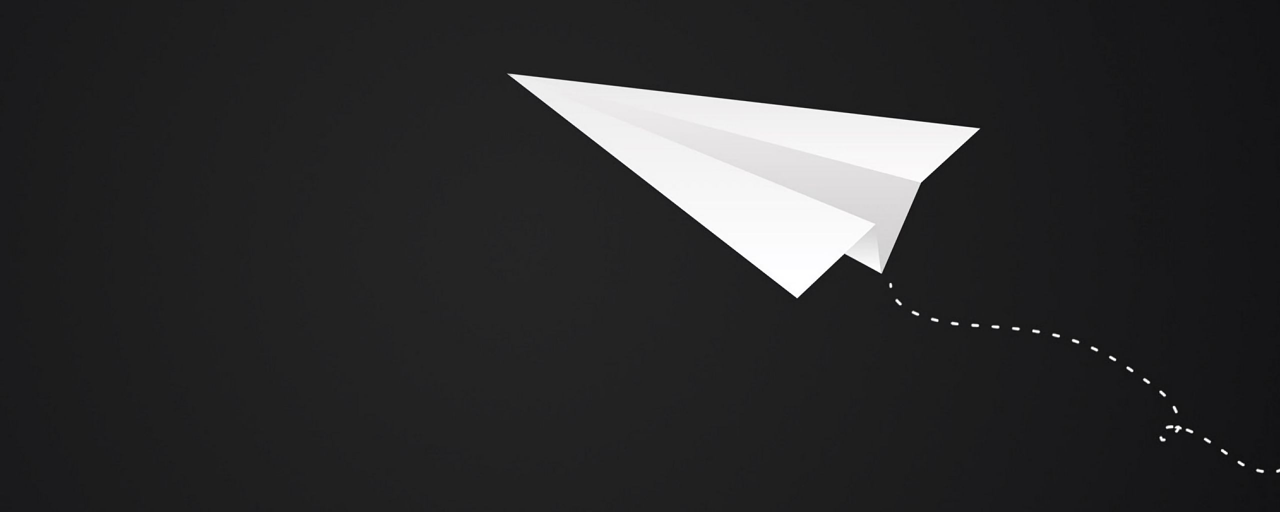2560x1024 Wallpaper origami, plane, art, paper, minimalism