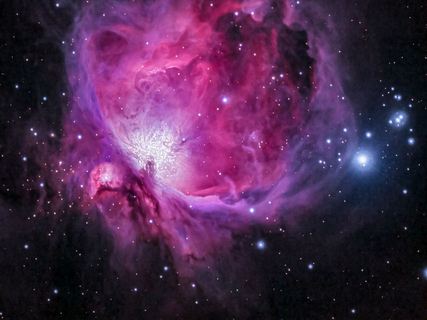 Download Wallpaper 1400X1050 Orion Nebula, Nebula, Galaxy, Stars, Light, Space Standard 4:3 Hd Background