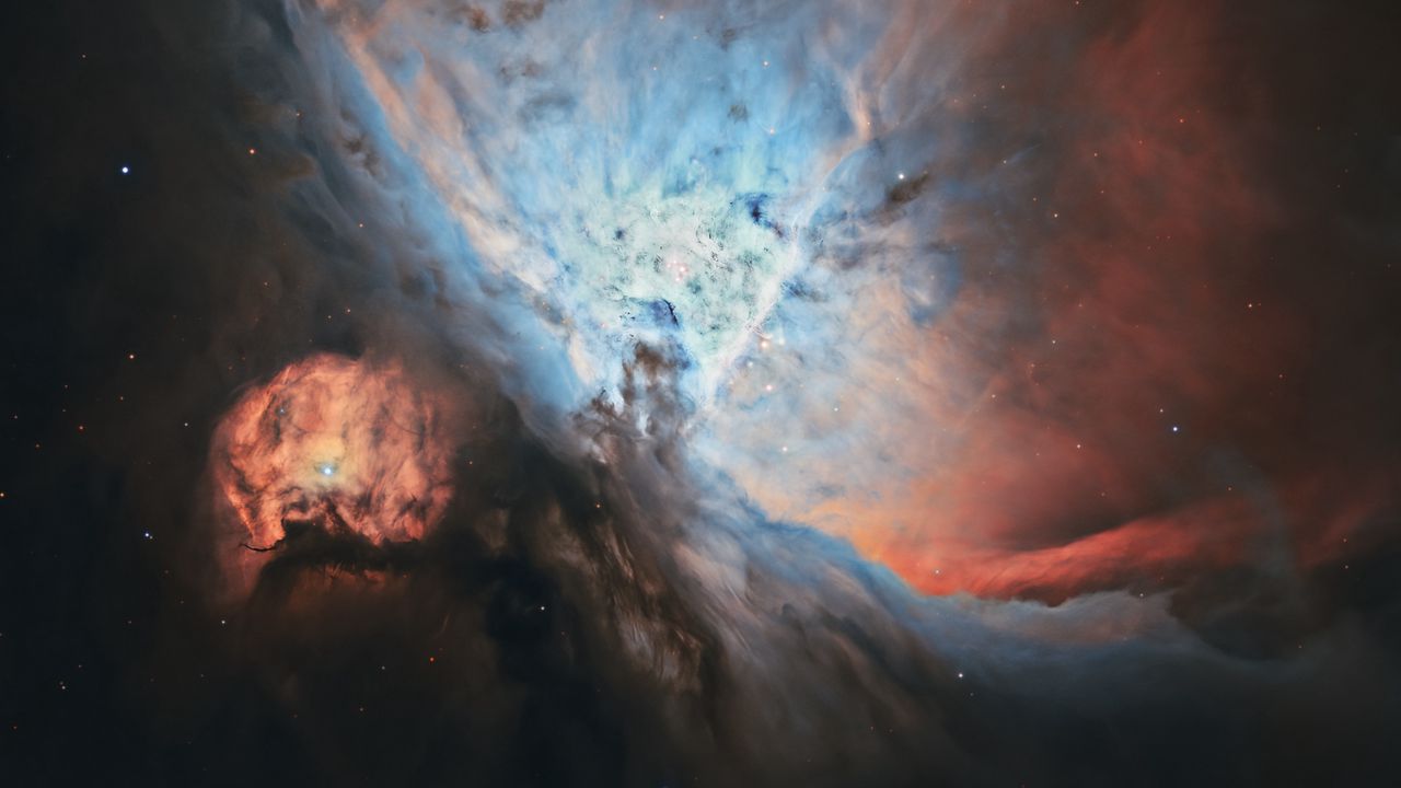 Wallpaper orion nebula, nebula, glow, stars, space