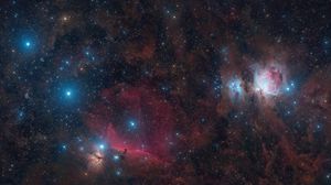 Preview wallpaper orions belt sword, stars, glitter, shine, nebulae, space, dark