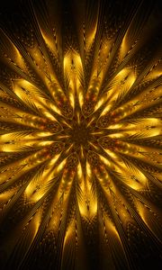 Preview wallpaper ornament, fractal, patterns, golden