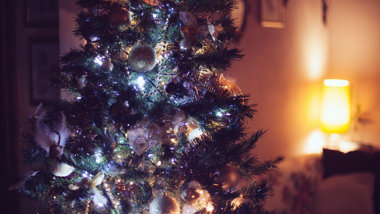 Wallpaper ornaments, christmas tree, christmas, new year