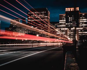 Preview wallpaper ottawa, canada, night city, traffic, light