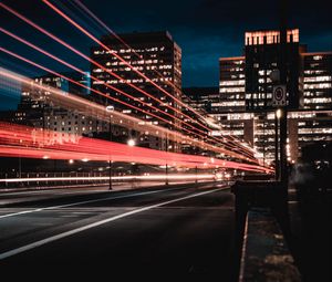 Preview wallpaper ottawa, canada, night city, traffic, light