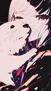 Preview wallpaper otter, girl, cute, art, anime