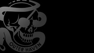 Preview wallpaper outer haven, skull, symbol, logo, black