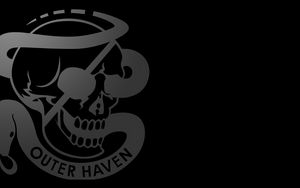 Preview wallpaper outer haven, skull, symbol, logo, black