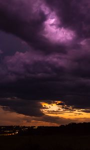 Preview wallpaper overcast, cloudy, clouds, night, urbandale, united states