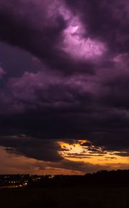 Preview wallpaper overcast, cloudy, clouds, night, urbandale, united states
