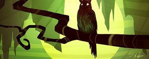 Preview wallpaper owl, art, branch, bird
