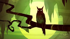 Preview wallpaper owl, art, branch, bird