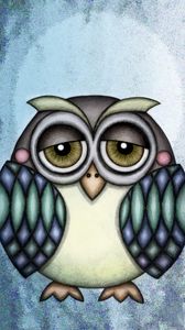 Preview wallpaper owl, art, cute, drawing