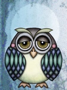 Preview wallpaper owl, art, cute, drawing