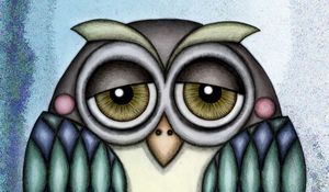 Preview wallpaper owl, art, cute, drawing
