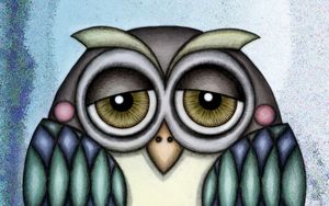 Preview wallpaper owl, art, cute, drawing