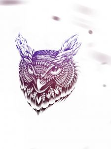 Preview wallpaper owl, art, face, feathers