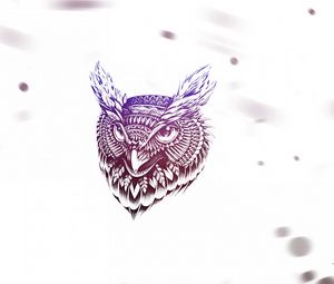 Preview wallpaper owl, art, face, feathers