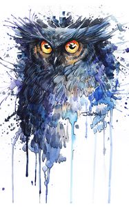 Preview wallpaper owl, art, spots, bird