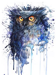 Preview wallpaper owl, art, spots, bird