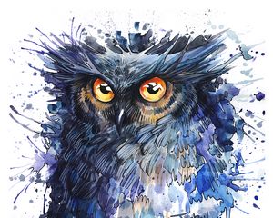 Preview wallpaper owl, art, spots, bird