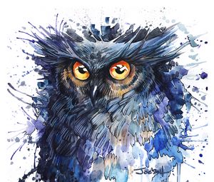 Preview wallpaper owl, art, spots, bird
