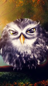 Preview wallpaper owl, bird, art, branches
