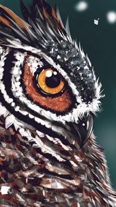 Preview wallpaper owl, bird, art, head, eye, beak