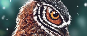 Preview wallpaper owl, bird, art, head, eye, beak