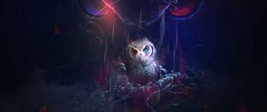 Preview wallpaper owl, bird, art, eyes, colorful