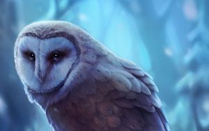 Preview wallpaper owl, bird, art, glance, predator