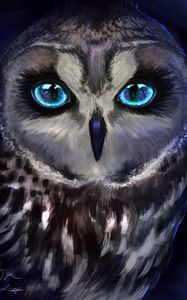 Preview wallpaper owl, bird, art, взгляд