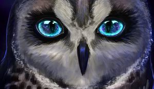 Preview wallpaper owl, bird, art, взгляд