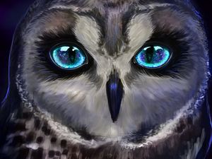 Preview wallpaper owl, bird, art, взгляд