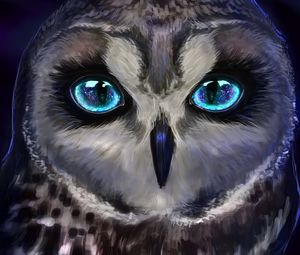 Preview wallpaper owl, bird, art, взгляд