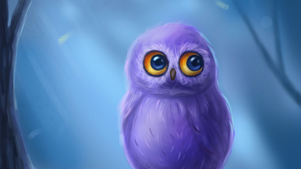 Wallpaper owl, bird, cute, art