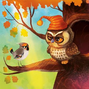 Preview wallpaper owl, bird, hat, art