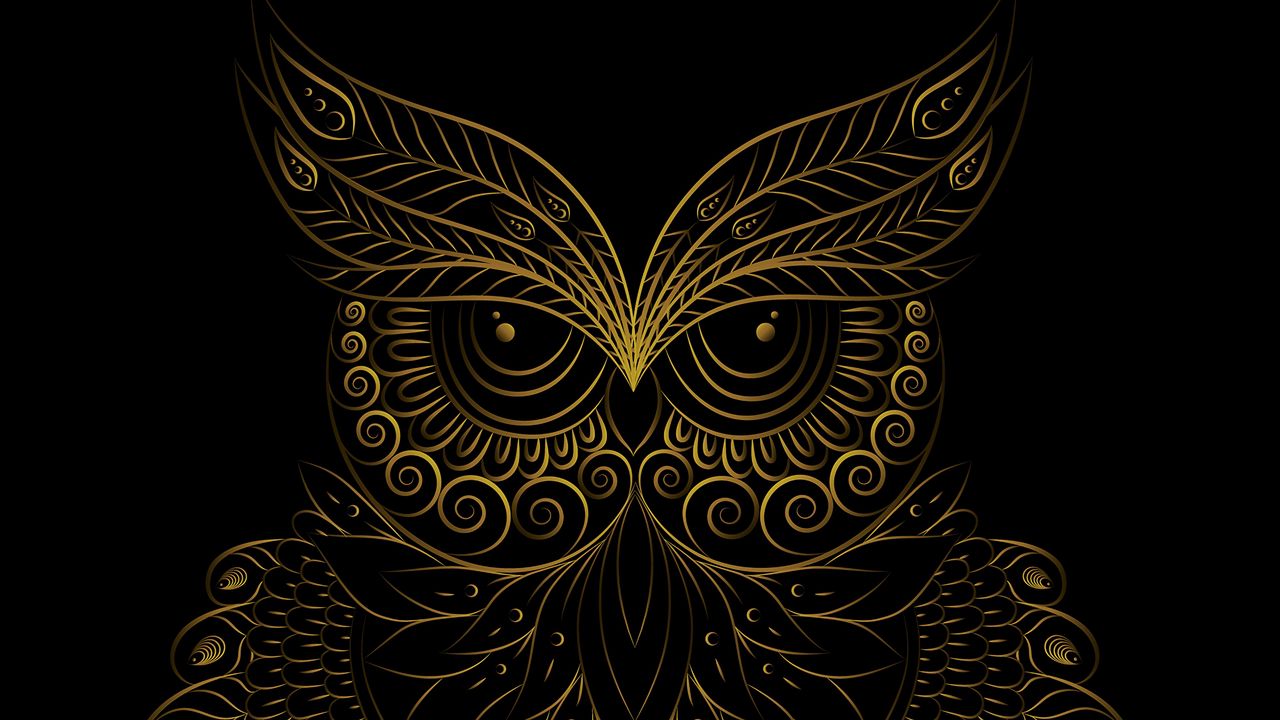 Wallpaper owl, bird, pattern, art