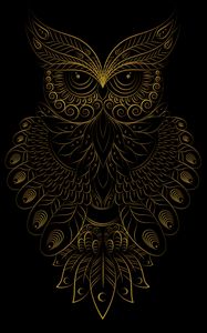 Preview wallpaper owl, bird, pattern, art