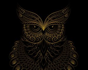 Preview wallpaper owl, bird, pattern, art
