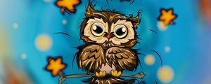 Preview wallpaper owl, bird, stars, cute, art