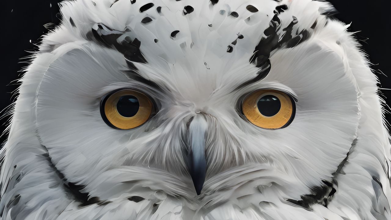 Wallpaper owl, bird, white, feathers, snow, winter, art