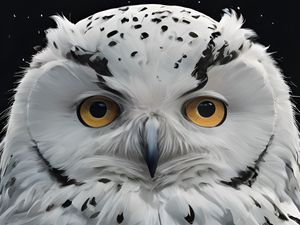 Preview wallpaper owl, bird, white, feathers, snow, winter, art