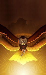 Preview wallpaper owl, bird, wings, art