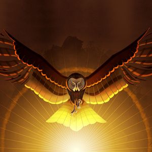 Preview wallpaper owl, bird, wings, art