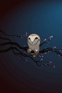 Preview wallpaper owl, branch, night