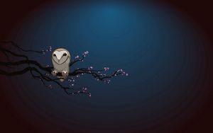 Preview wallpaper owl, branch, night