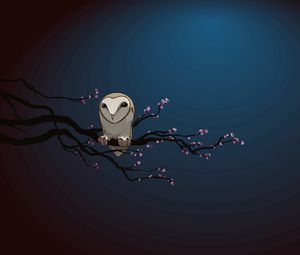 Preview wallpaper owl, branch, night